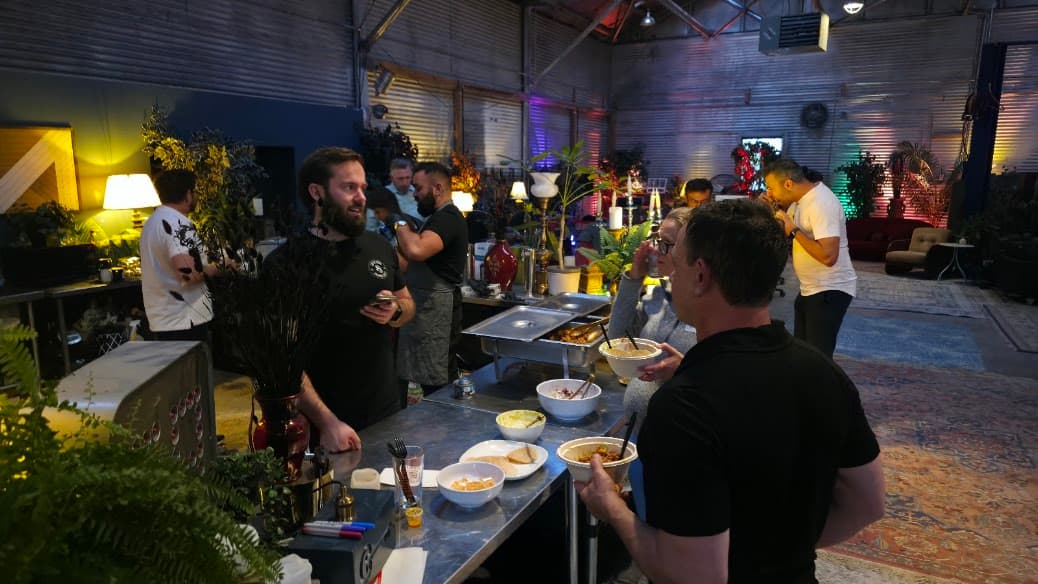Buffet line at a Thunderview dinner